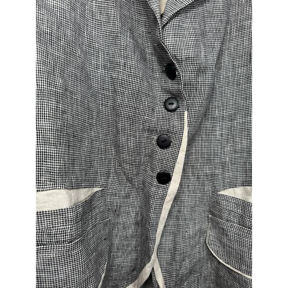 Anny Jacobson Lagenlook Micro Houndstooth Linen Blazer size M - Picture 5 of 10